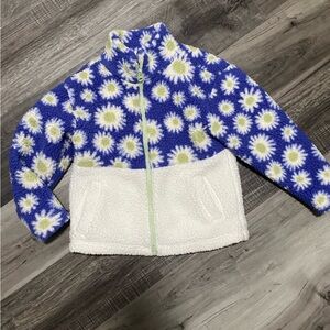 Cat & Jack Blue and White Fleece Jacket Girls Medium (7/8)